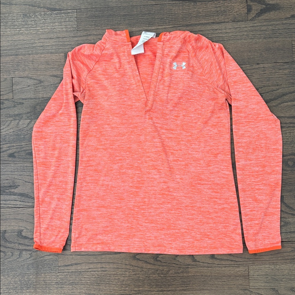 Under Armour Women's Bright Orange Hoodie - Picture 3 of 11